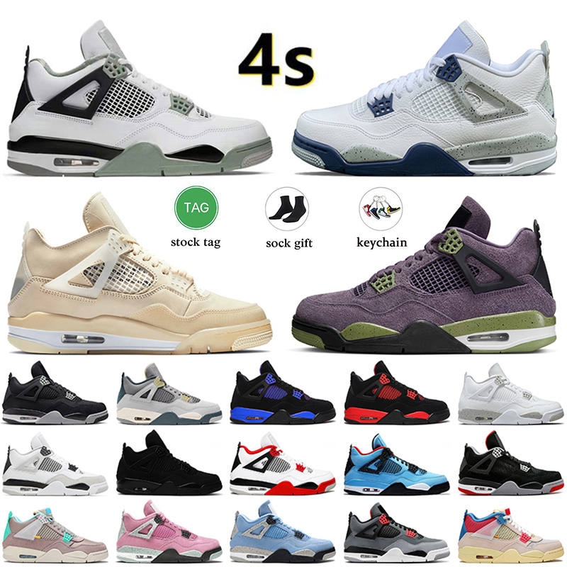 

original mens 4s trainers basketball shoes black cat sail jumpman 4 seafoam red thunder military blackcat white cement metallic j4s bred women sneakers sports, C26 infrared 36-47