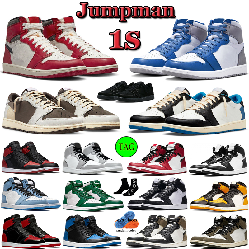 

Mens Basketball Shoes 1 Retro Chicago Lost and Found Jumpman 1s Travis Scotts retros University Blue Dark Mocha Black Phantom Womens Sports Trainers EUR 36-47 with box, 4 36-45