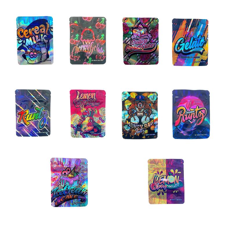 

Packing Bags Lemon Cherry Gellato Smell Proof Resealable Bag 7G Mylar 3.5 Ice Cream Cake Gelato Packaging Runtz 3.5G