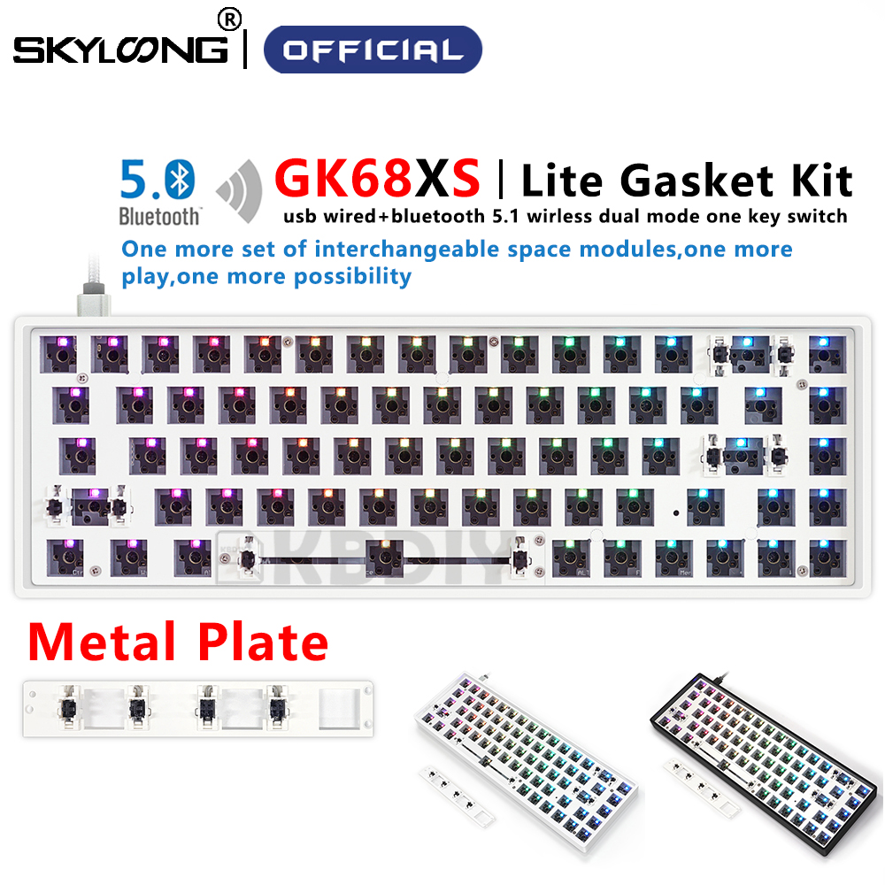 GK68 GK68XS Lite Gasket Custom 60% Mechanical Keyboard Kit Wireless Bluetooth 5.1 RGB MX Switch Hot-swap for Gaming DIY-image-850145650