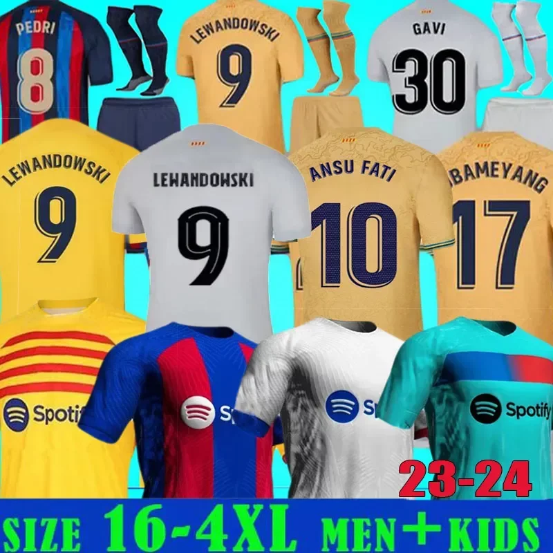 

LEWANDOWSKI SOCCER JERSEYs MEMPHIS 2023 football shirt AUBA barcas RAPHINHA Camisetas de football 22 23 24 ANSU FATI PEDRI GAVI barcelonas kit men kids sets LSP, 23/24 3rd aldult