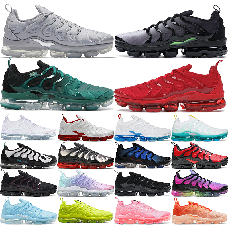 

tn plus designer running shoes men women casual shoes Triple Black University Red Atlanta Tropical Sunse Cool Grey sports sneakers trainers big size, 18