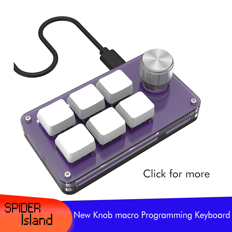 Macro Keyboard New 3Key/ 6key / 9Key / 12 Key Knob Black White Mechanical Keyboard Hot swap Designer One-handed Keypad Game PS-image-850145901