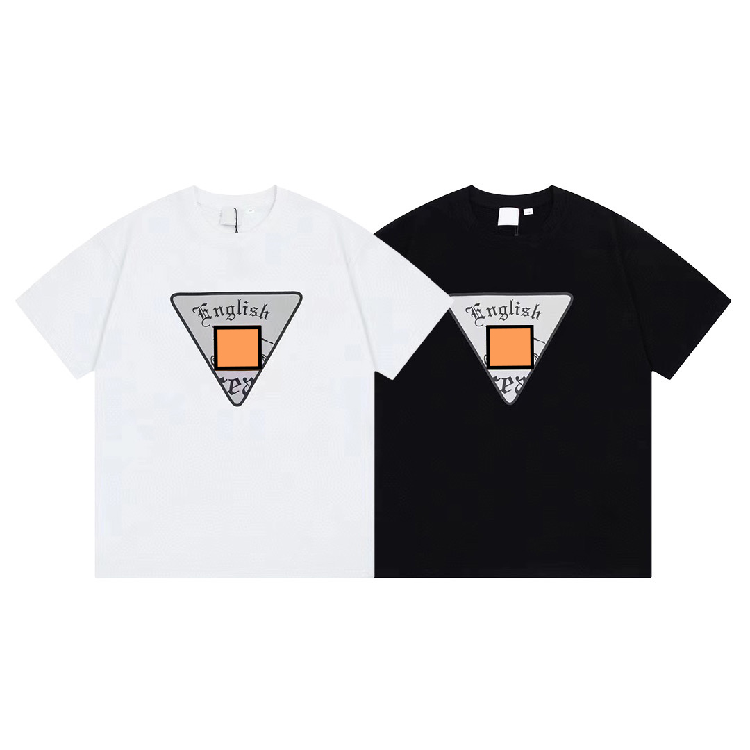 

New short sleeved women's top women's T-shirt crewneck men's T-shirt high product pure cotton sweat-absorbing breathable clothing fashion printed couple clothes, White