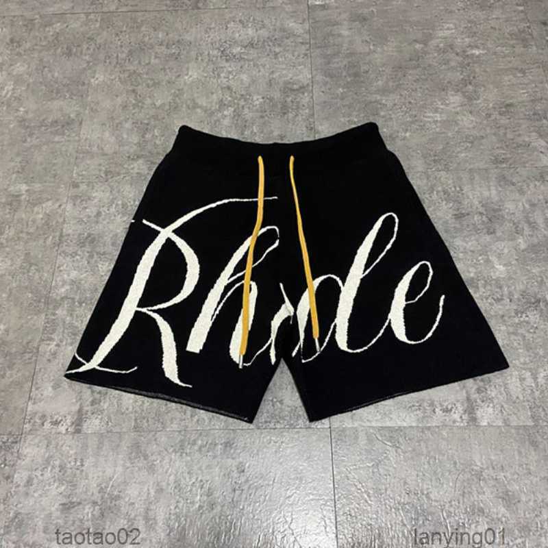

Rhude Men Jacquard Drawstring Knit Breeches Casual Shorts R7sr Xhav1v4f, 02