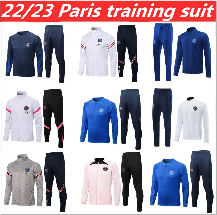 

2022 2023 paRis adult tracksuit long zipper jacket Survetement 22 23 psgs chandal futbol MBAPPE football jackets soccer training suit man set, Red