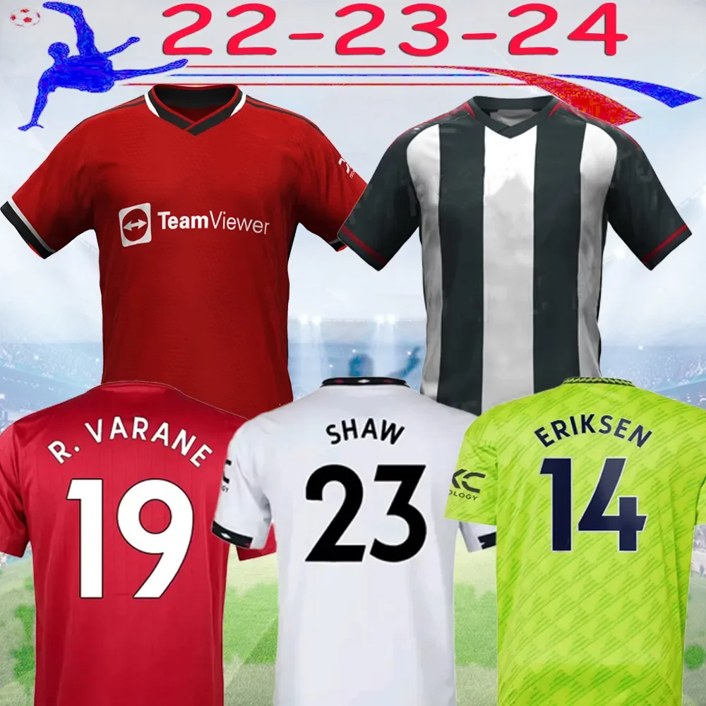 

22 23 24 Mans U ELANGA soccer jerseys RASHFORD fans 2022 2023 MARTiNEZ R.VARANE CAVANI ERIKSEN Sancho MARTIAL B. FERNANDES football uniform CCT, 22-23 home fans