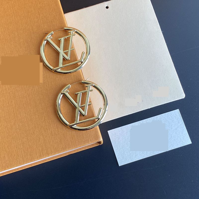 

2023 Luxury big gold hoop earrings for lady women orrous girls ear studs set Designer Jewelry earring Valentine's Day Gift engagement for Bride