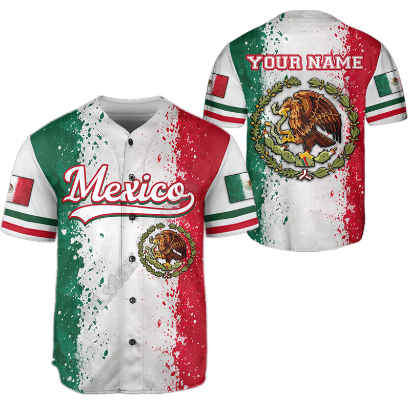 

Men's Baseball Shirt Dominica Half Size Custom Your Name Fashion 3D Print Baseball Shirt Harajuku Casual Top, Brown