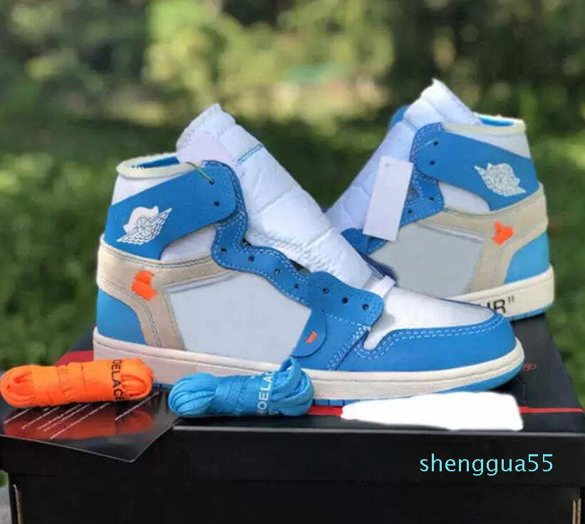 

2022 Newest Off Authentic 1 High Unc Athletic Shoes Men Women White Powder University Blue Dark Cone Black Red Chicago 33 Sneakers