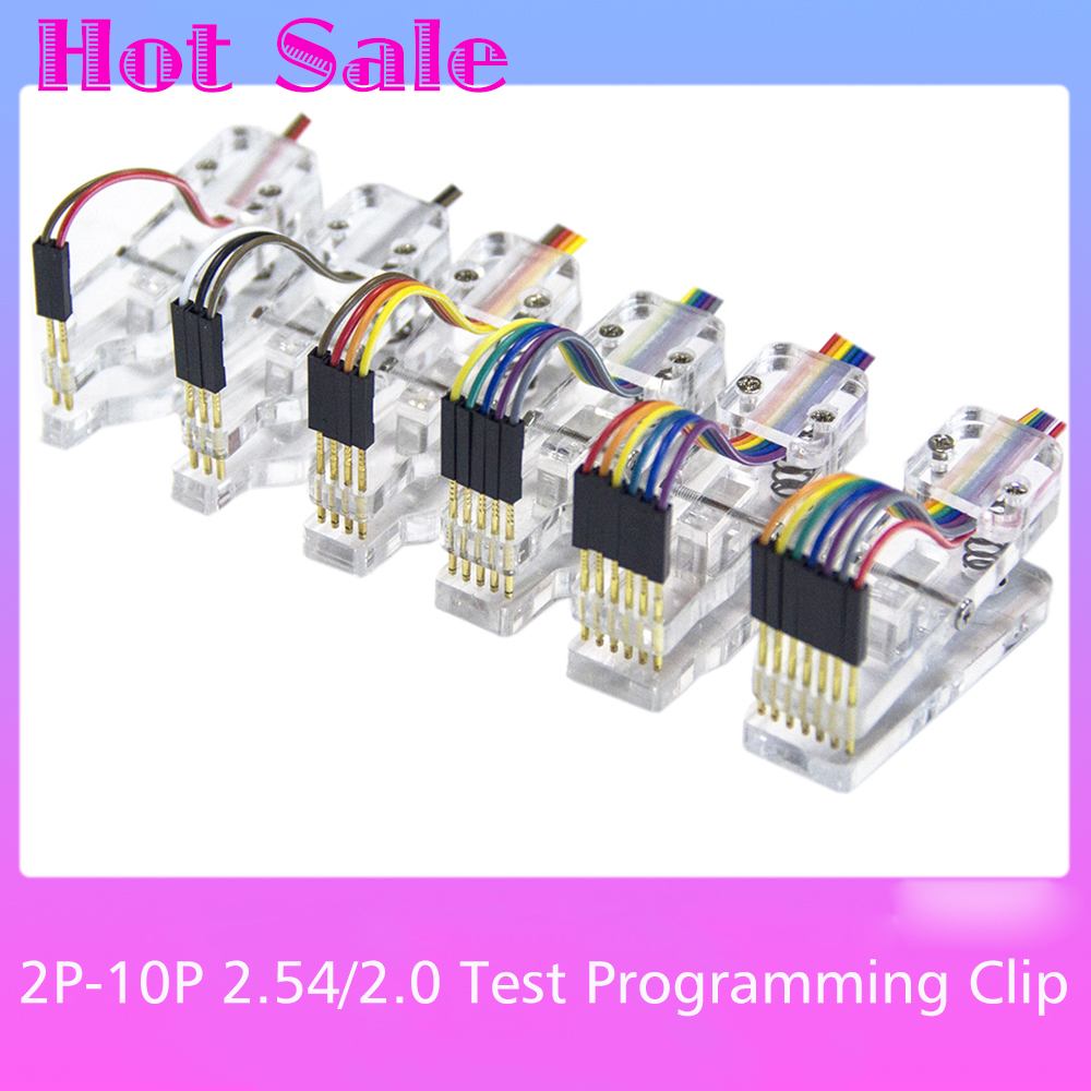 Test Frame PCB Clip Fixture Fixture Probe Download Program Programming Burn 2.54 2.0 1.27 Single Row Double Row with 30cm Wire-image-850146204