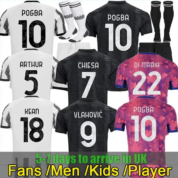 

fans player version soccer jersey 2022 home juvent DI MARIA VLAHOVIC KEAN POGBA CHIESA McKENNIE LOCATELLI top jerseys 22 23 JUVE Kits men Kids unifor, Third