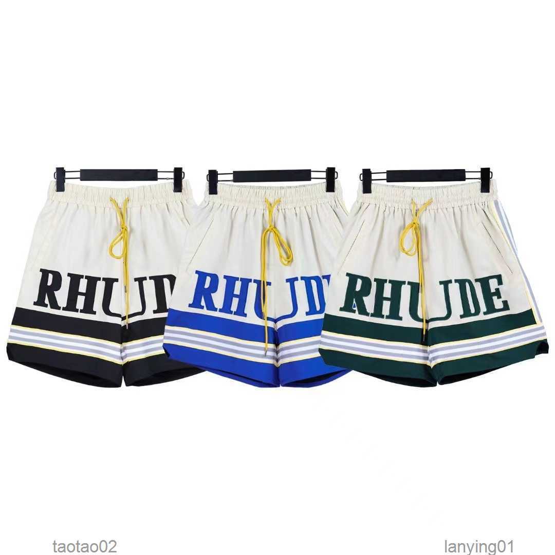 

Men' Shorts 2023 Fashion Brand Rhude Spring Summer Letter Embroidered Ribbon Casual Loose Pants.kuua, 8511 black
