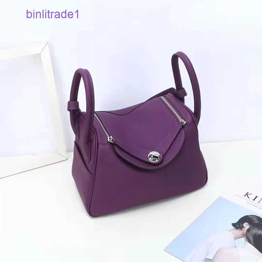 

Designer Original cow layer of The skin first litchi pattern Lindi bag doctor's medicine leather women's live broadcast goods of sale G0T9, Purple8