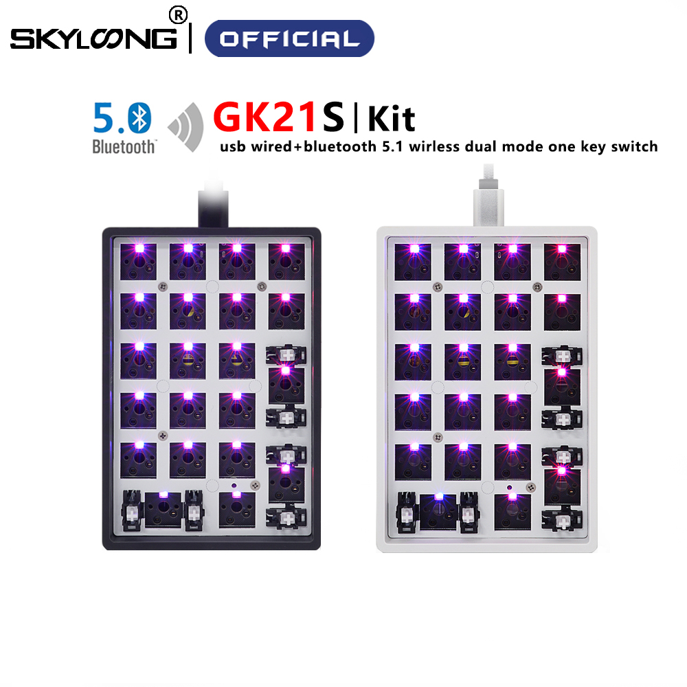 SKYLOONG GK21S GK21 Numpad Mechanical Numeric Keyboard Hot Swappable Bluetooth Tablet Laptop Desktop RGB Smd Kailh Box MX Switch-image-850145607