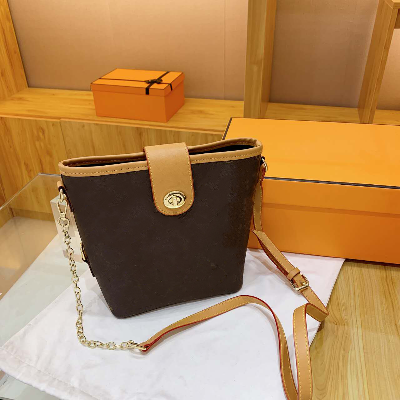 

Designer Classic Bucket Bags Drawstring Bag handbag women shoulder bags tote casual clutch shopping channel wallet chain crossbody handbags lady purse, Old flower/beiger