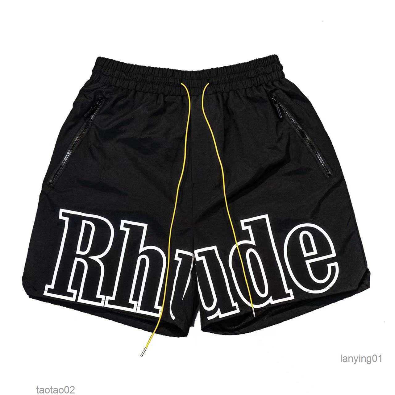 

Rhude Designer Shorts Mens Summer Fashion Beach Swim Hip-hop Letter Printing Five-point Drawstring Casual Wide-leg01pe, No2