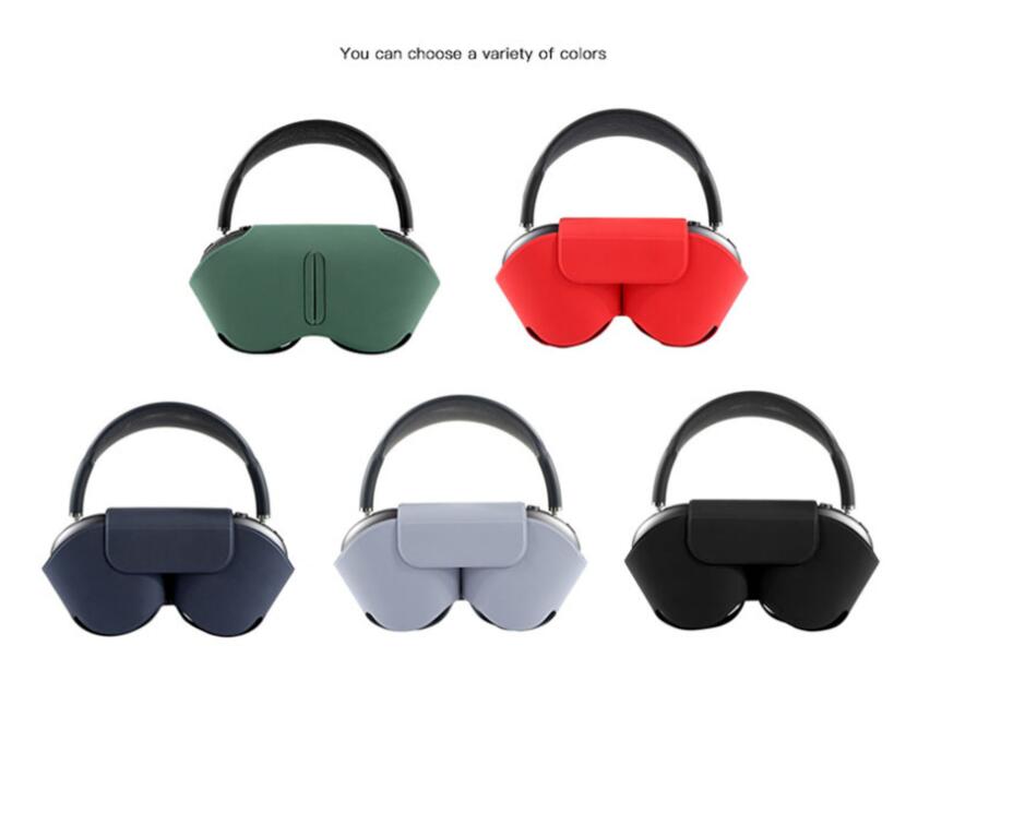 

For Airpods Max Air pods Maxs Headphone Cushions Accessories Solid Silicone High Custom Waterproof Protective plastic Headphone Travel Case, Red