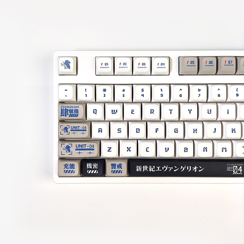 135 Keys/Set EVA-04 PBT Key Cap XDA Profile DIY Custom MX Switches White Keycaps for Mechanical Gaming Keyboard Cap-image-850145730