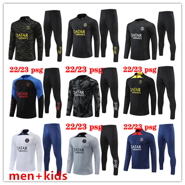 

22/23 PSGs MBAPPE soccer jersey tracksuit 2022 2023 2024 paris football training sets SERGIO RAMOS MARQUINHOS VERRATTI KIMPEMBE ICARDI DI MARIA DRAXLER adult kids