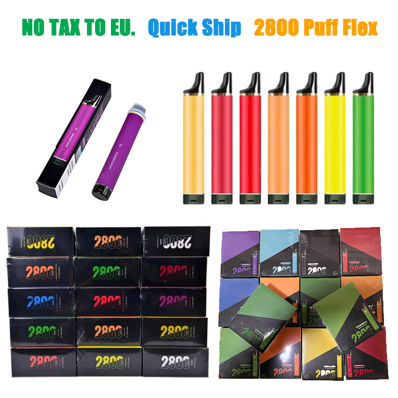 

2% 0% 5% PUFF Flex 2800 Puffs Disposable Vape Pen E cigarettes 850mAh Battery 8ml Pods Cartridge Pre Filled Portable Vapor Devcice bars 25 colors