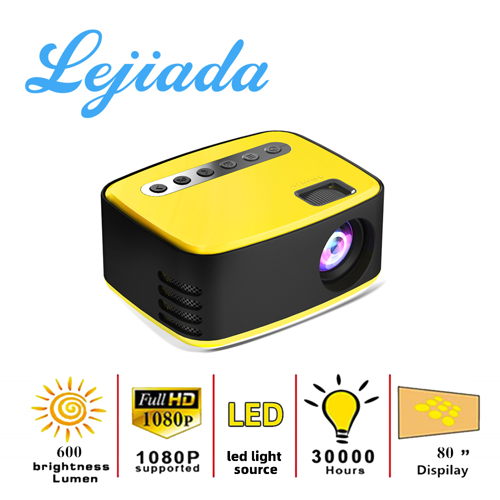 

LEJIADA New T20 Mini Portable 1080P USB HD LED Home Media Video Player Cinema Projector 320x240 Pixels Supports Easy To Carry