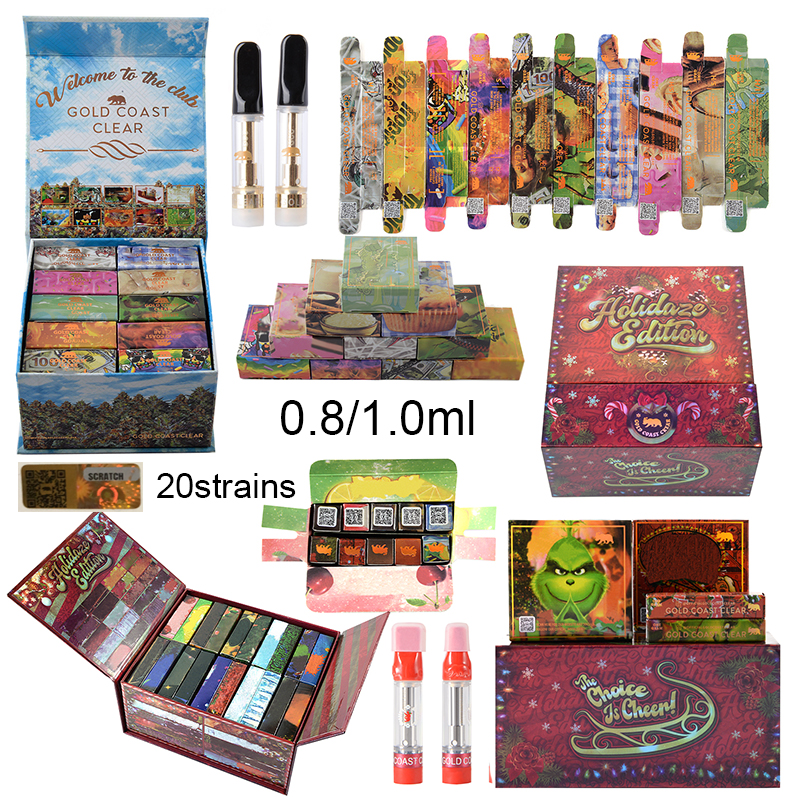 

Gold Coast Clear Atomizers Smokers Club GCC Hr Edition Vapes Cartridges Packaging 0.8ml 1.0ml Ceramic Coil Empty Vape Pen Cartridge Thick Oil Dab Pen 510 Thread