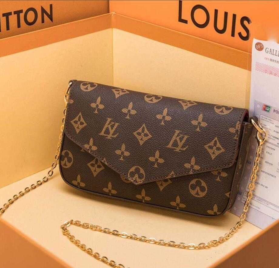 

Luxurys Designers POCHETTE 3 pcs/set Wallets Women embossing Leather Handbags Womens Messenger Chain Shoulder Bag Clutch Crossbody Purse W/ Box M64064 M61276, Make up the difference
