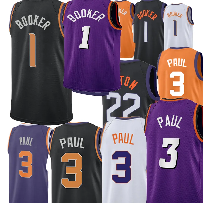 

CUSTOM Men Basketball Jersey Devin Booker 1 Chris Paul 3 Kevin Durant 25 Deandre Ayton 22 Cameron Johnson Dario Saric Payne 22-23 New Season, As piuture