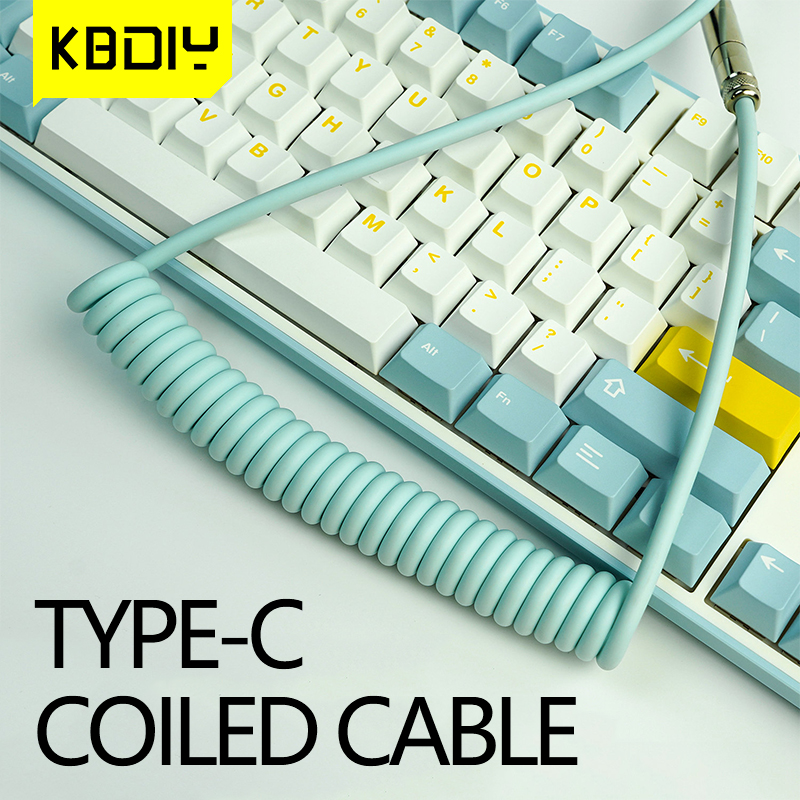 Coiled Cable Type C Wire Mechanical Keyboard For GK61 Anne Pro 2 TM680 RK61 Fizz K617 SK61 GH60 FL680 NJ80 Tester68-image-850145510
