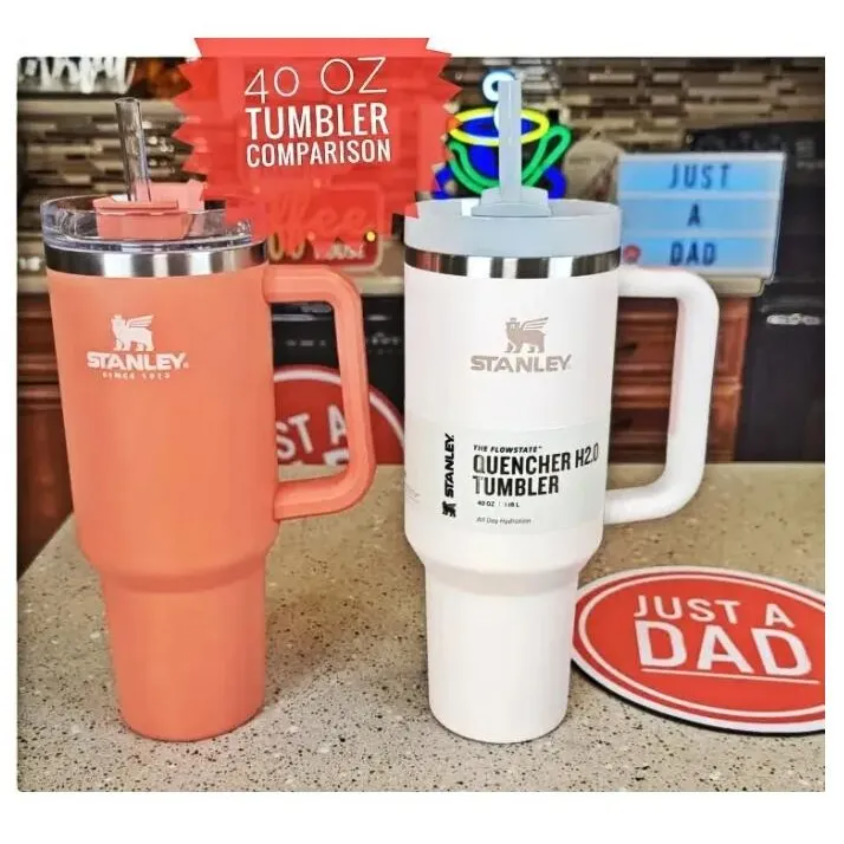 

New Ready To Ship Stanley 40oz Adventure Quencher Tumbler With Logo Big Grid Handle Vacuum Travel Mug Stay Ice-cold tt0314