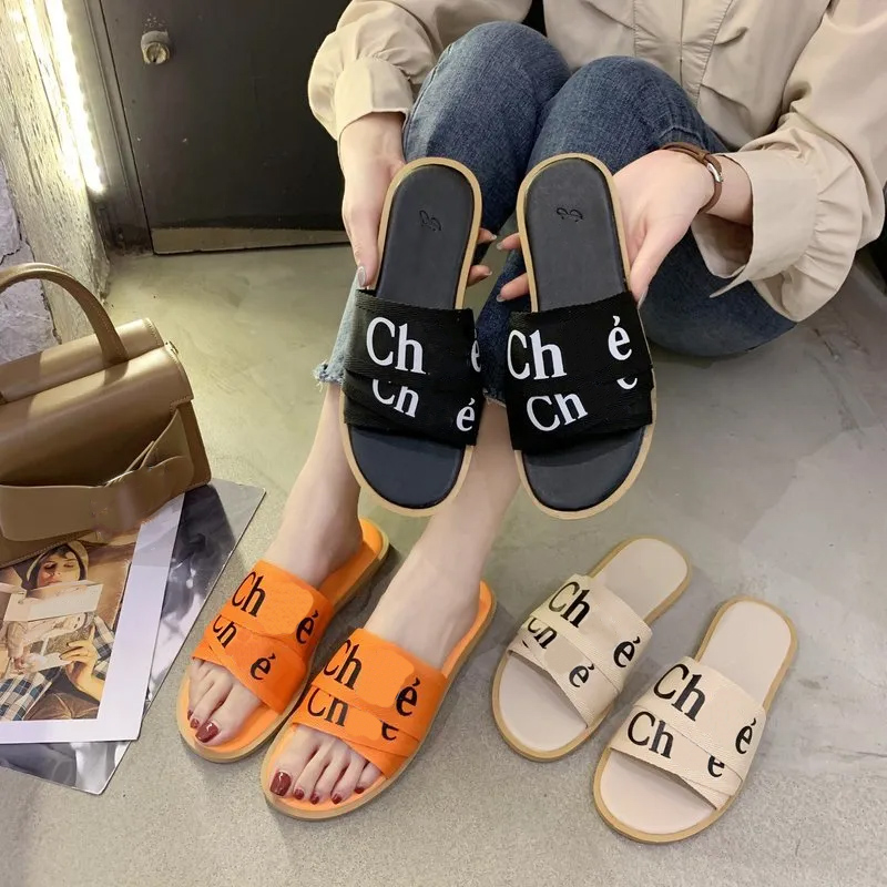 

Designer slipper luxury women slippers classic solid color home slippers slides fashion sandals outdoor anti slip waterproof flip flops summer travel shoe, White+box