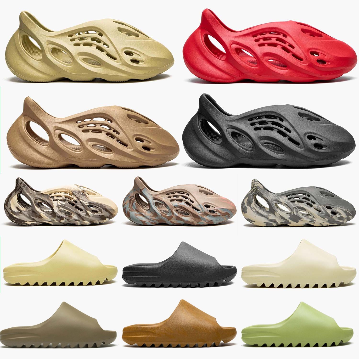 

Slippers Box Resin Pure Bone Onyx Ochre Holes Foams Runner Designer Slides Sand Vermilion Moon Grey Sandals Size 36-48 pantoufle Fashion Mules Slipper foam runners