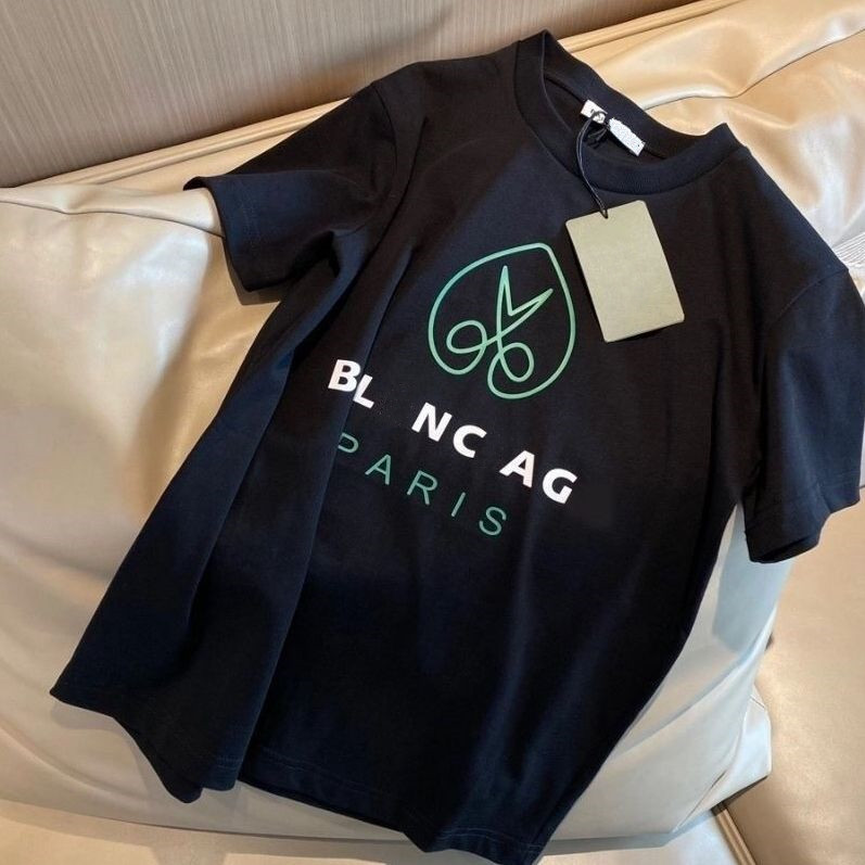 

New Advanced Version Womens T-shirt France Trendy Clothing b Letter Graphic Print Couple Fashion Shirt Cotton Round Neck Paris Luxury Men and Women Sleeve Tees 31, B a l e n c i a g a