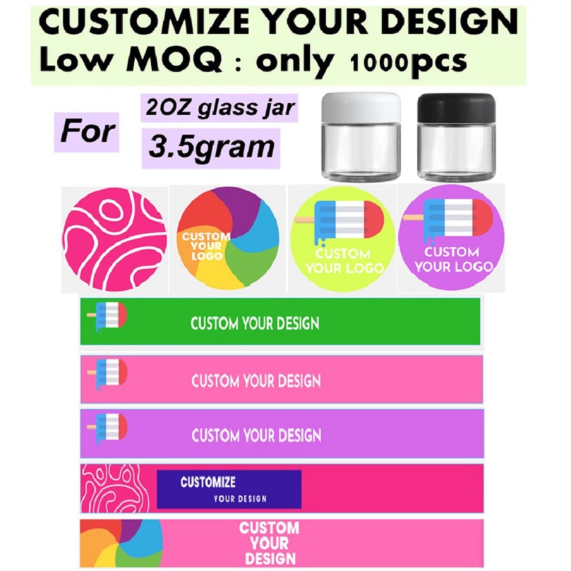 

Custom 2oz 60ml glass jar stickers Packaging Paper Sticker custom stickers logo low MOQ 1000pcs Wholesale