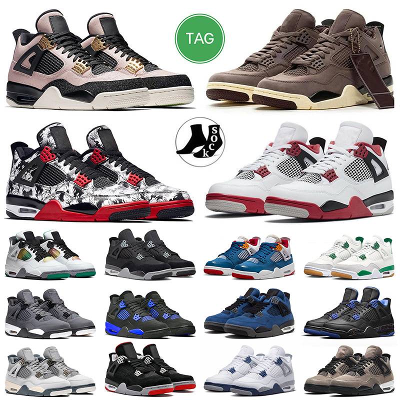 

jumpman 4 luxury basketball shoes SB x Pine Green 4s Fire Red Tattoo Silt Red Violet Ore Bred men women sneakers outdoor trainers Blue Thunder Messy Room, J05 40-47 shimmer
