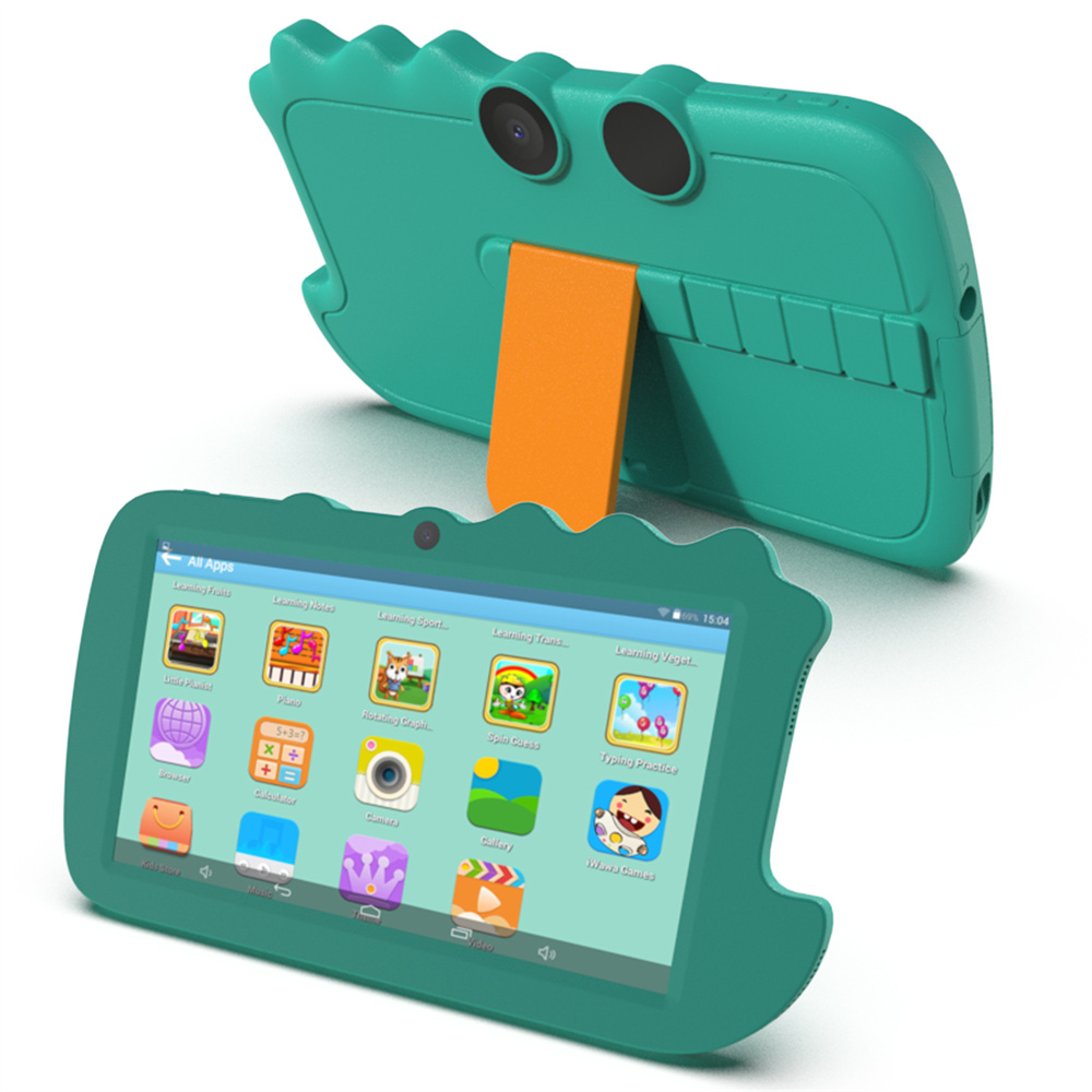 

QPS 7inch Kid Tablet pc Android10 1GB 16GB Quad Core WIFI Google Play Children Tablet for kids in Hebrew 3000mAH, Green