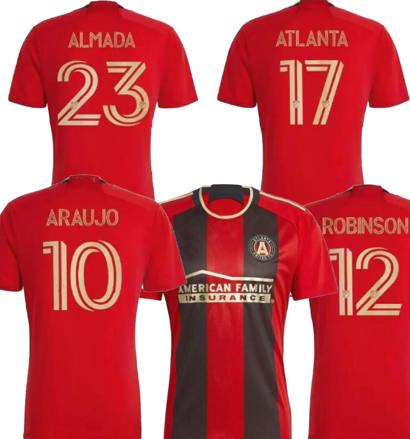 

Soccer JerseyS 23-24 Customized Atlanta United FC Almiron 10 Martinez 7 Nagbe 6 Barco 8 Villalba 15 Garza 4 McCann 16 Thai Quality sports jersey, 23-24 home