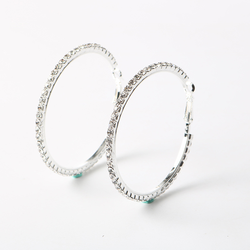 

European and American exquisite diamond earrings with large earrings personality crystal earrings Amazon jewelry wholesale