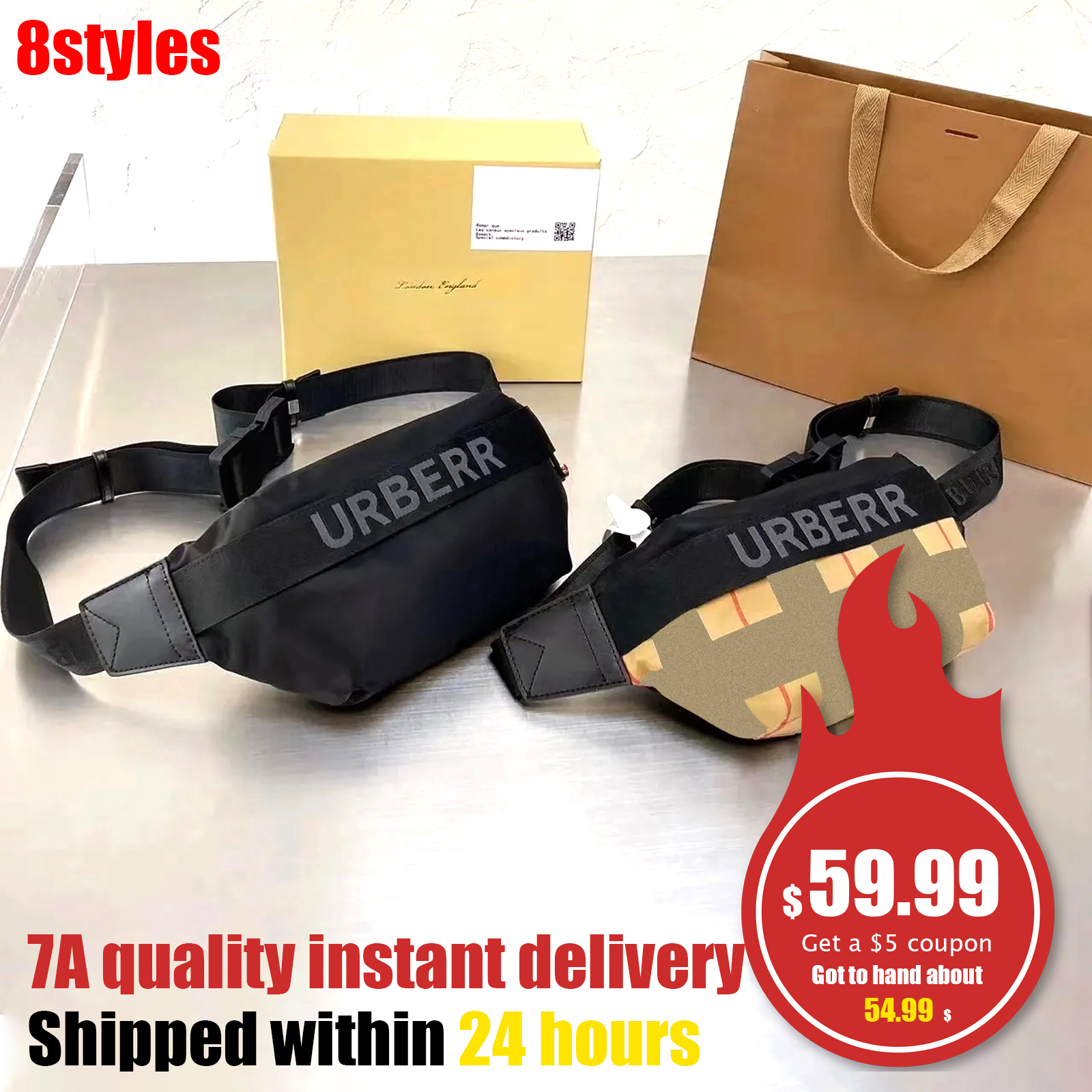 

High quality fashion Striped chest belt bag men's Women's Crossbody bumbag new Waist clutch fanny pack Luxurys Designers classic travel canvas handbag nylon bum bags