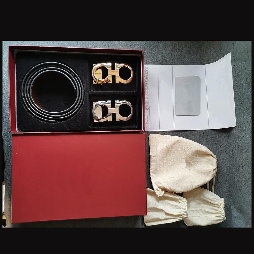 

Fashion Belts for jeans Luxury Design Men Fashion Print Or Smooth belt 3.5cm Combination Box size 105-125CM, As picture