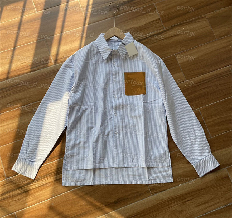 

Striped Women T Shirt Fashionable Long Sleeve Blouse Chest Design Spring Summer Street Style Shirts, Blue streiped