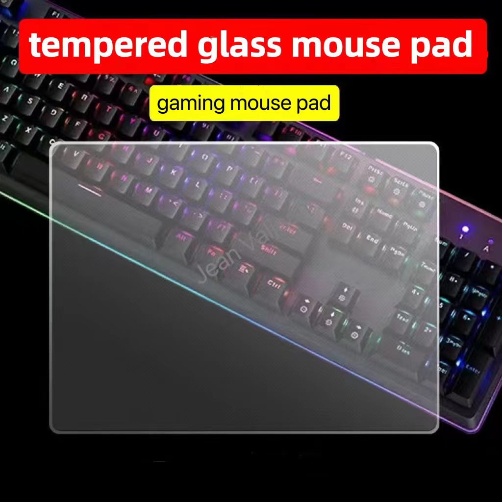 Tempered Glass Mouse Pad Game Mice Pad Transparent Mute Desk Anti-Slip Waterproof Gaming Office Keyboard Accessorie for FPS CSGO-image-849877412
