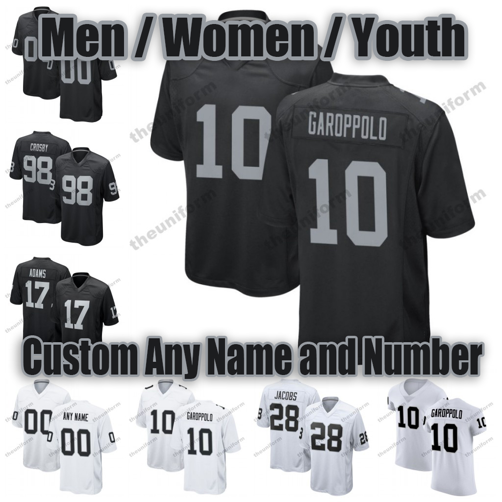 

Custom Mens Football Jerseys 17 Davante Adams 10 Jimmy Garoppolo 98 Maxx Crosby 34 Bo Jackson 93 Neil Farrell Jr Womens Youth American Football Jersey, Men 3