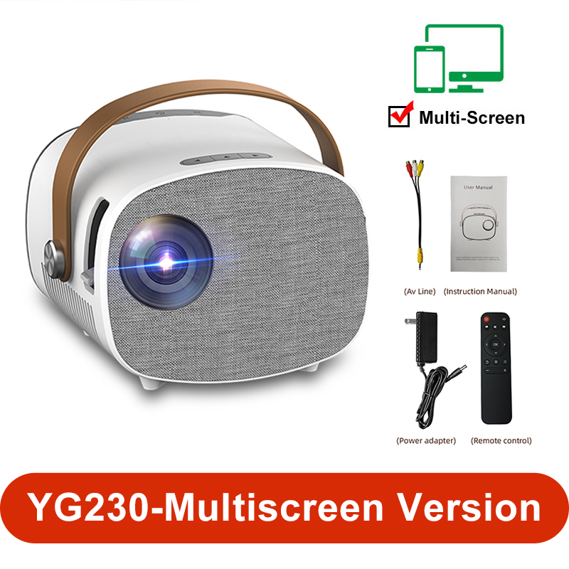 

YG230 Portable Multi-Screen Phone Mirroring Mini Projector 800*480 Pixels Support HD 1080P Video Home Theater Player