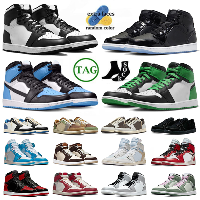 

New Jumpman 1 1s Mens Womens Basketball Shoes Mid Space Jam Panda Lucky Green Unc Toe High OG Reverse Mocha Black Phantom Low Voodoo Mid Dutch Green Sneakers Trainers, 36-47 rebellionaire banned