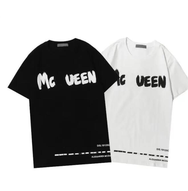 

mens t shirts Letter Print T Shirts luxury Black Fashion Designer Summer High Quality Top mcqueen Short Sleeve Size S-XXXXXL, White