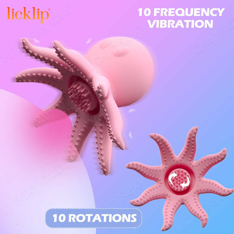 Sex toy massager Licklip Octopus Vibrators Nipple Stimulate Vibration Rotating Breast Massager Toys for Women Men Monster Scratching-image-849839181