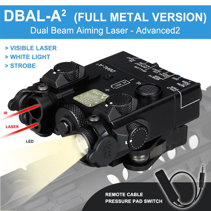 Tactical DBAL-A2 Red Dot Sight Aiming IR RED Green Blue Laser M600 Flashlight Light Airsoft Accessories Dual Remote Pressure Switch-image-849904070