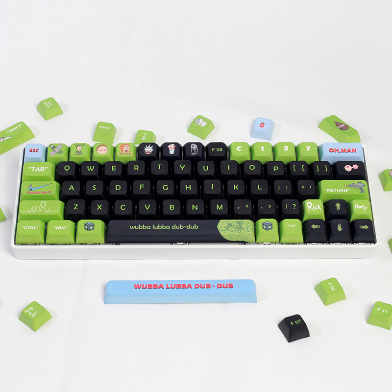 XDA Keycaps Profile PBT DYE-SUB Anime Keycap for Mechanical Gaming Keyboards MX Switch DIY Custom Black 135 Keys Cap-image-850145589